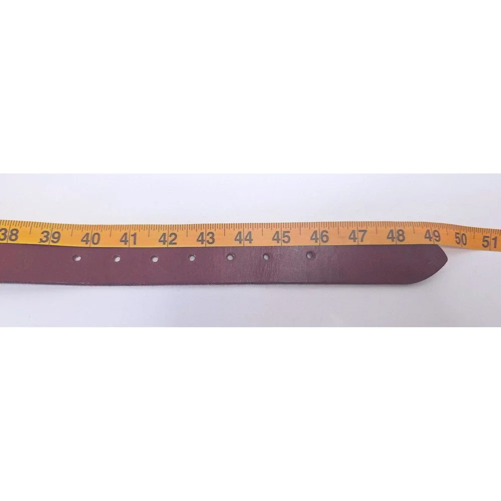 McDaniel Saddles Burgundy Leather Western Belt Silver‎ Engraved Keeper 49 Inch
